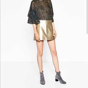Zara short metallic skirt